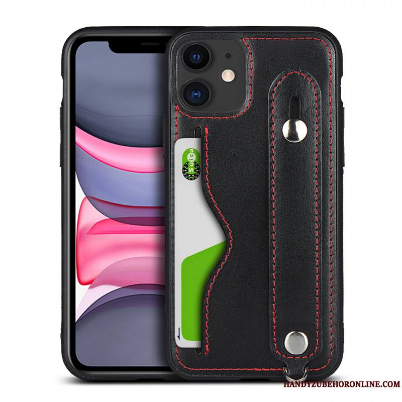 iPhone 11 Luxe Cuir Véritable Support Coque De Téléphone Incassable Ornements Suspendus Tout Compris