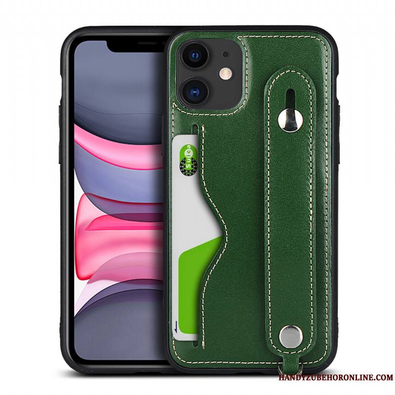 iPhone 11 Luxe Cuir Véritable Support Coque De Téléphone Incassable Ornements Suspendus Tout Compris