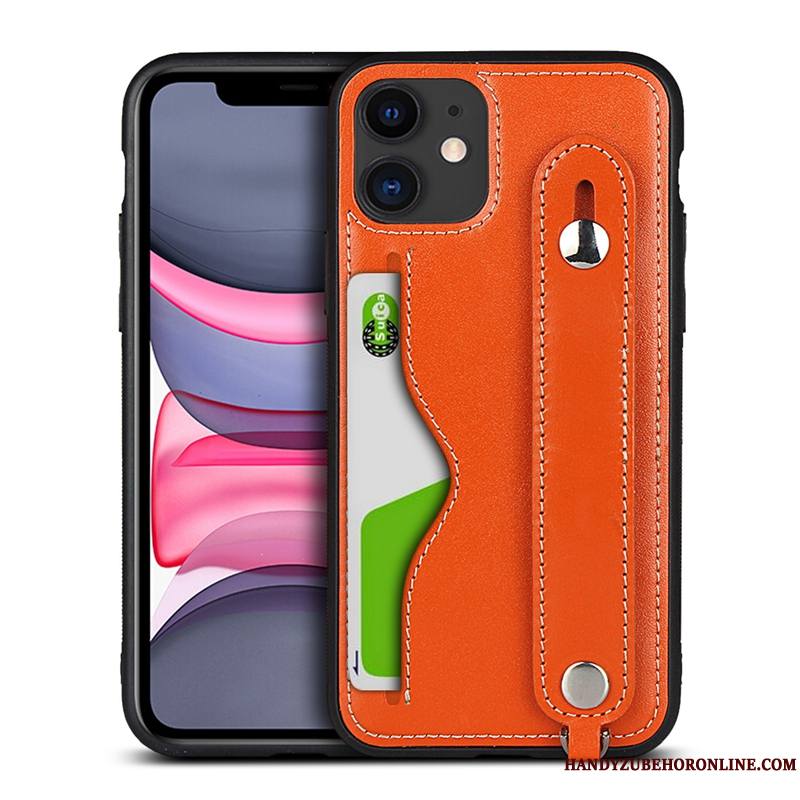 iPhone 11 Luxe Cuir Véritable Support Coque De Téléphone Incassable Ornements Suspendus Tout Compris