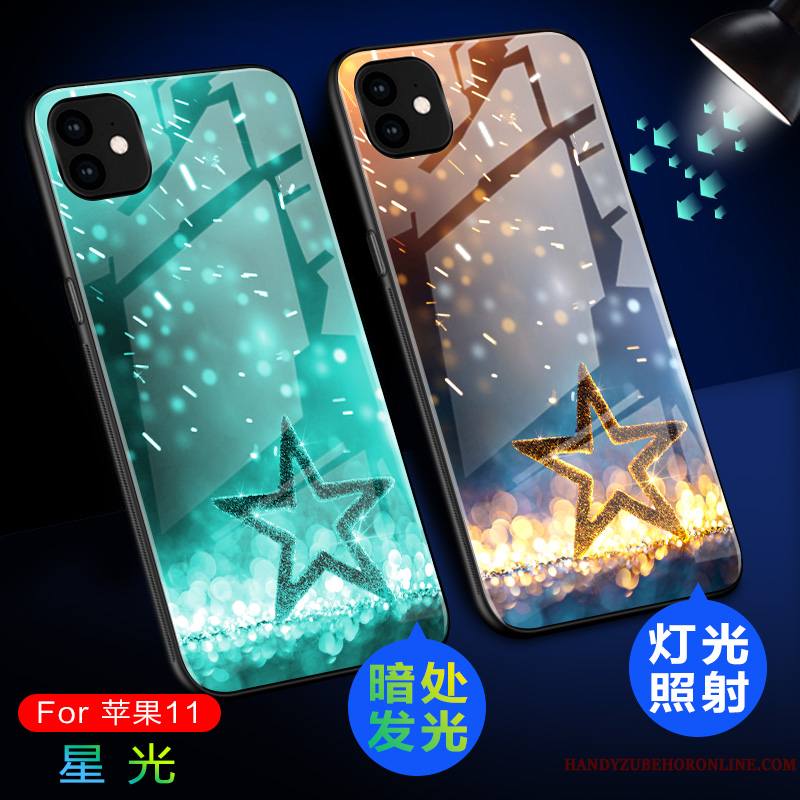 iPhone 11 Verre Trempé Nouveau Lumineuses Étui Coque De Téléphone Personnalité Incassable