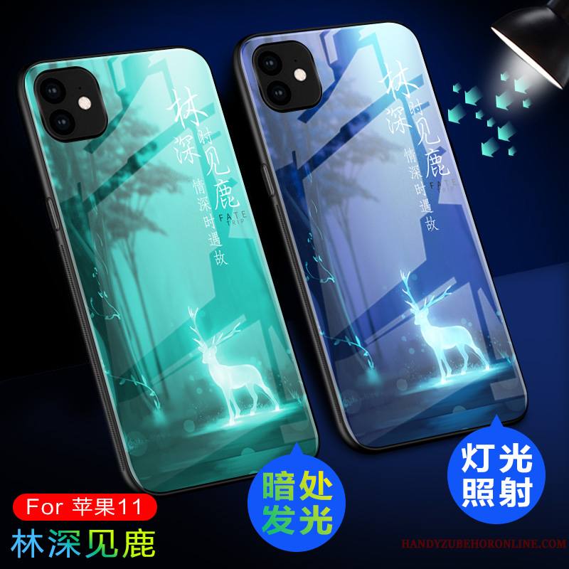 iPhone 11 Verre Trempé Nouveau Lumineuses Étui Coque De Téléphone Personnalité Incassable