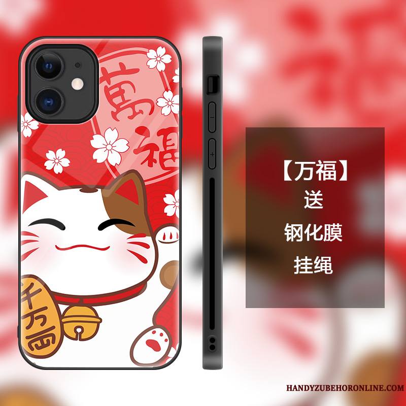 iPhone 12 Mini Coque Dessin Animé Chat Tendance Personnalité Richesse Nouveau Tout Compris