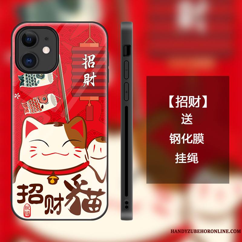 iPhone 12 Mini Coque Dessin Animé Chat Tendance Personnalité Richesse Nouveau Tout Compris