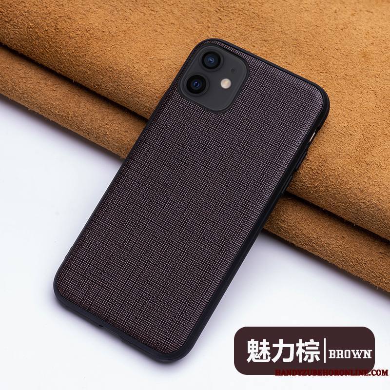 iPhone 12 Mini Coque Nouveau Personnalité Étui Étui En Cuir Marque De Tendance Protection Très Mince