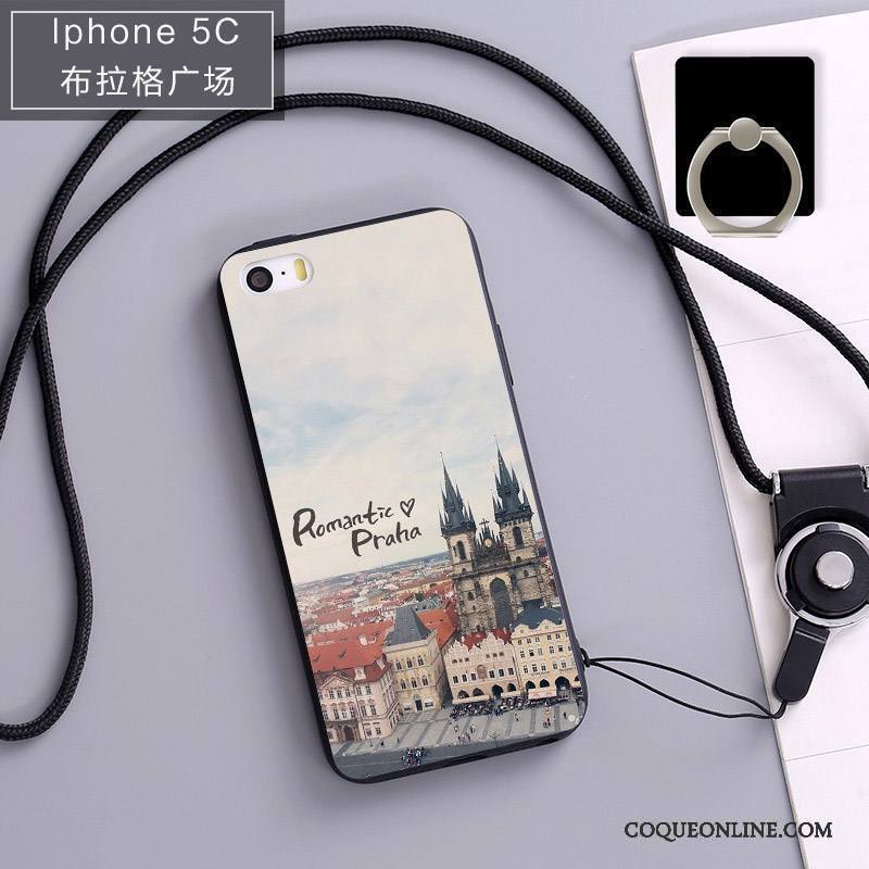 iPhone 5c Ornements Suspendus Incassable Silicone Étui Coque Téléphone Portable Fluide Doux