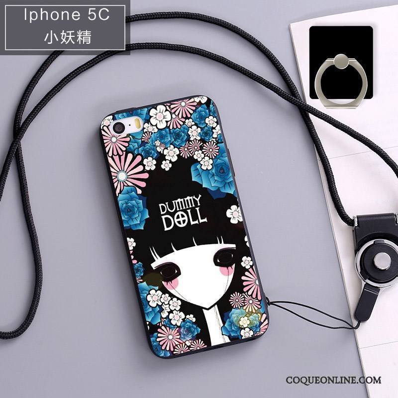 iPhone 5c Ornements Suspendus Incassable Silicone Étui Coque Téléphone Portable Fluide Doux