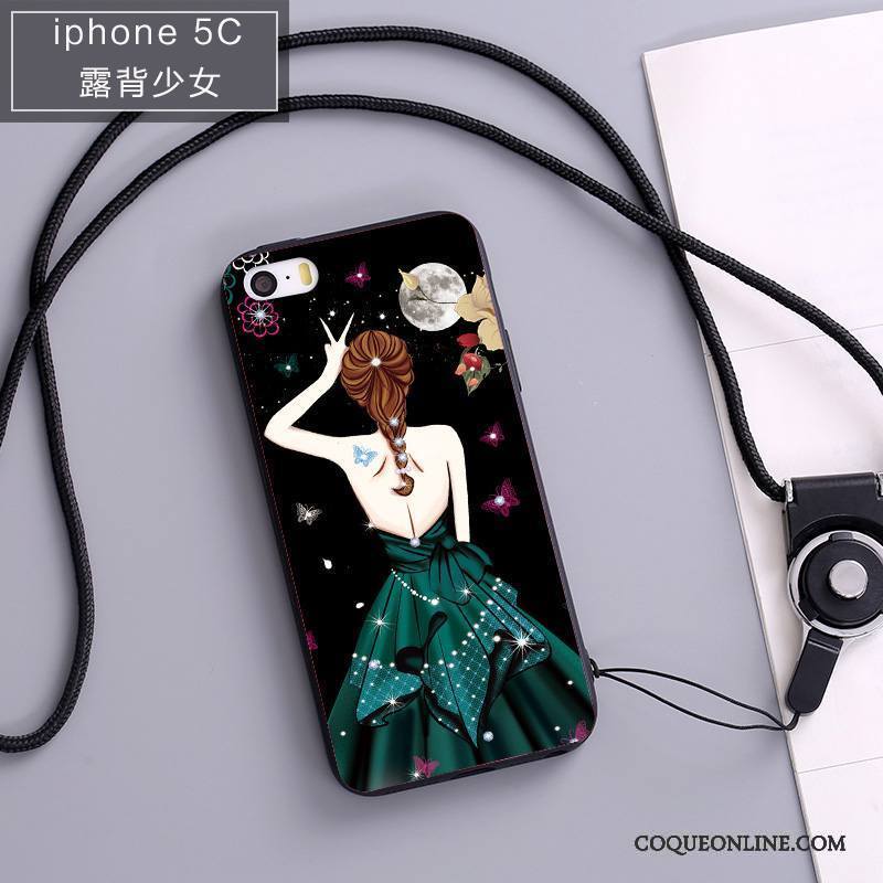 iPhone 5c Ornements Suspendus Incassable Silicone Étui Coque Téléphone Portable Fluide Doux