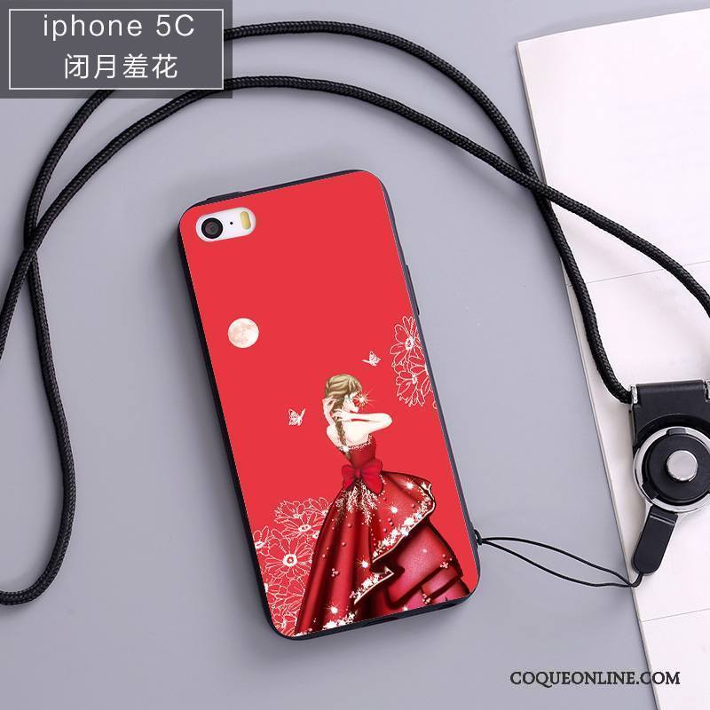 iPhone 5c Ornements Suspendus Incassable Silicone Étui Coque Téléphone Portable Fluide Doux