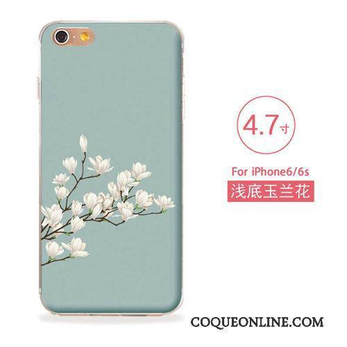 iPhone 6/6s Fluide Doux Bleu Coque Nouveau Gaufrage Silicone Étui