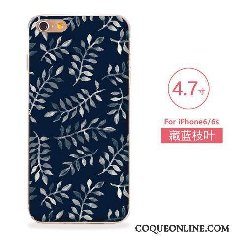 iPhone 6/6s Fluide Doux Bleu Coque Nouveau Gaufrage Silicone Étui