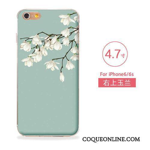 iPhone 6/6s Fluide Doux Bleu Coque Nouveau Gaufrage Silicone Étui