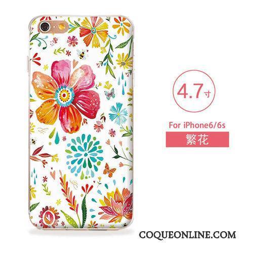 iPhone 6/6s Fluide Doux Bleu Coque Nouveau Gaufrage Silicone Étui