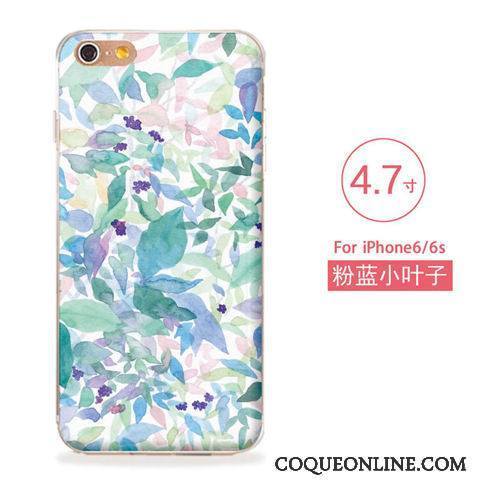 iPhone 6/6s Fluide Doux Bleu Coque Nouveau Gaufrage Silicone Étui