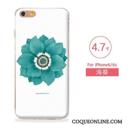 iPhone 6/6s Fluide Doux Bleu Coque Nouveau Gaufrage Silicone Étui