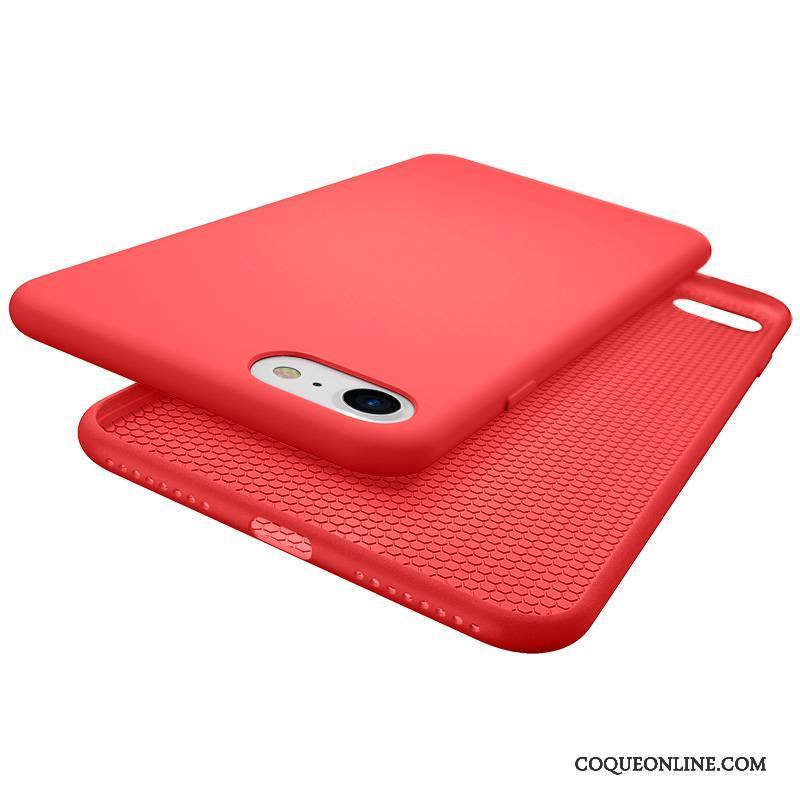 iPhone 8 Plus Incassable Fluide Doux Coque De Téléphone Tout Compris Silicone Étui Rouge