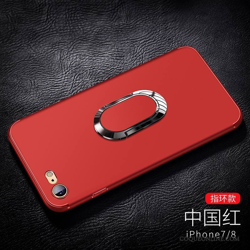 iPhone 8 Plus Rouge Étui Tendance Fluide Doux Silicone Coque De Téléphone