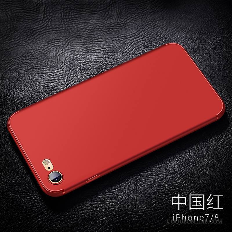 iPhone 8 Plus Rouge Étui Tendance Fluide Doux Silicone Coque De Téléphone