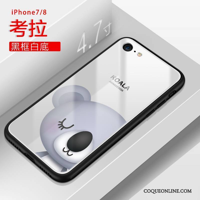 iPhone 8 Verre Nouveau Richesse Coque De Téléphone Incassable Noir Dessin Animé