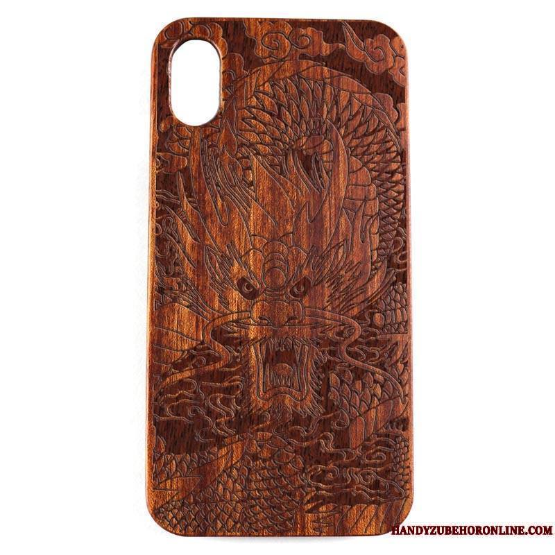 iPhone Xr Gaufrage Modèle En Bois Protection Personnalité Coque De Téléphone Étui