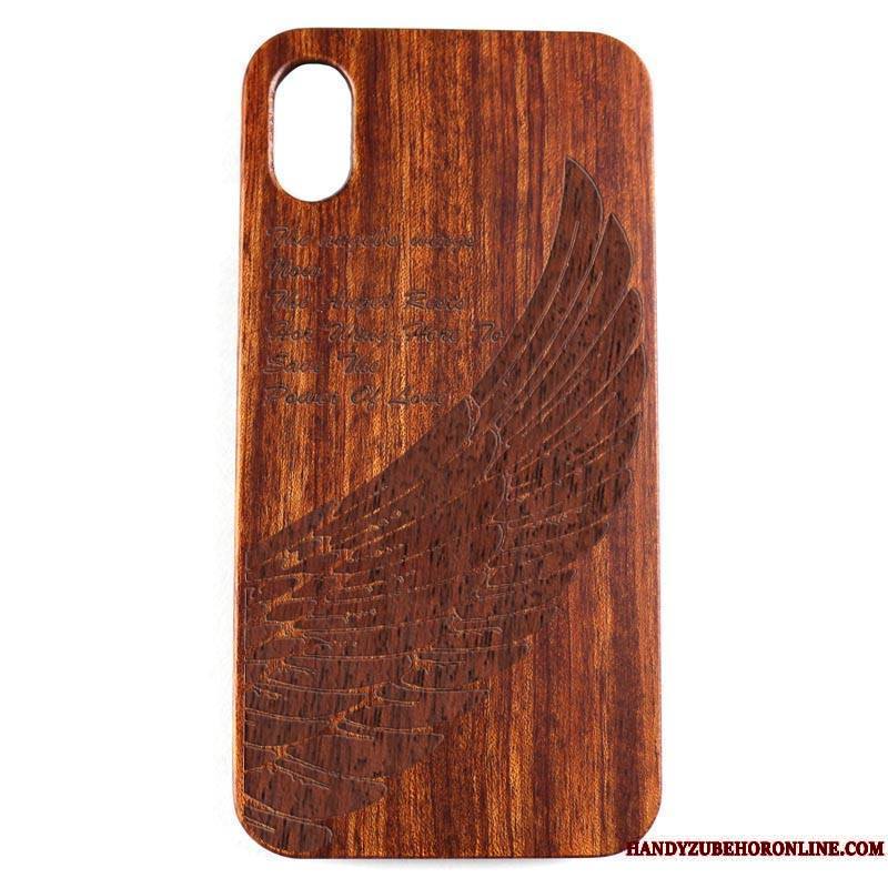 iPhone Xr Gaufrage Modèle En Bois Protection Personnalité Coque De Téléphone Étui