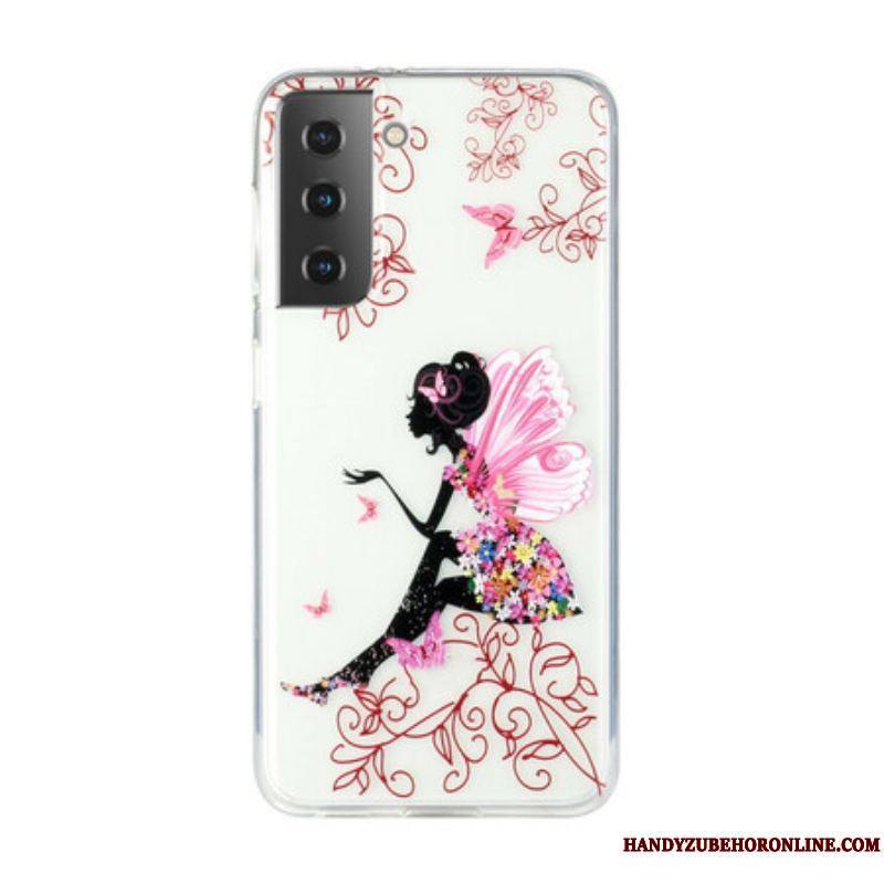 Coque Samsung Galaxy S21 Plus 5G Transparente Fée Fleurie