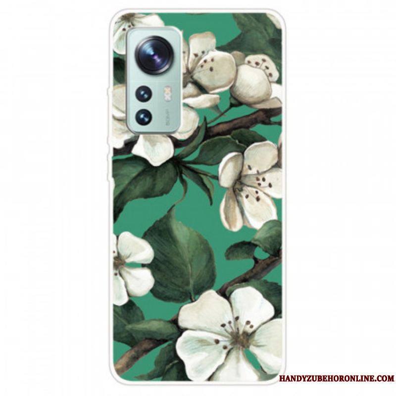 Coque  Xiaomi 12 / 12X  Silicone Fleurs Blanches