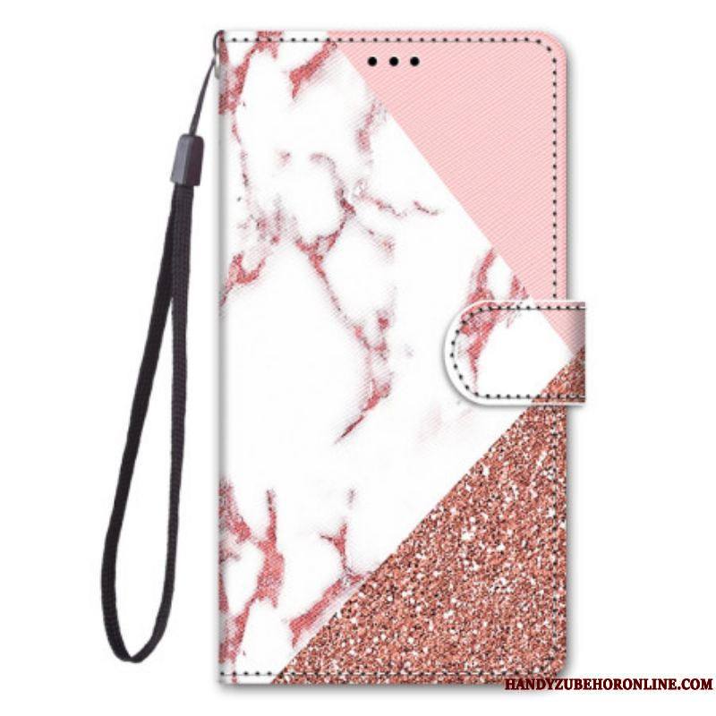 Housse Xiaomi 12 / 12X Triangle en Marbre et Paillettes