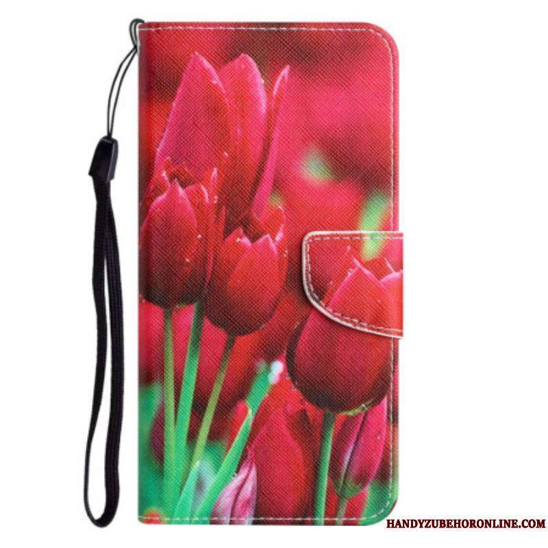 Housse Xiaomi 12T / 12T Pro Tulipes Lanière