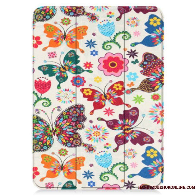 Smart Case iPad 10.9'' (2022) Renforcée Papillons et Fleurs